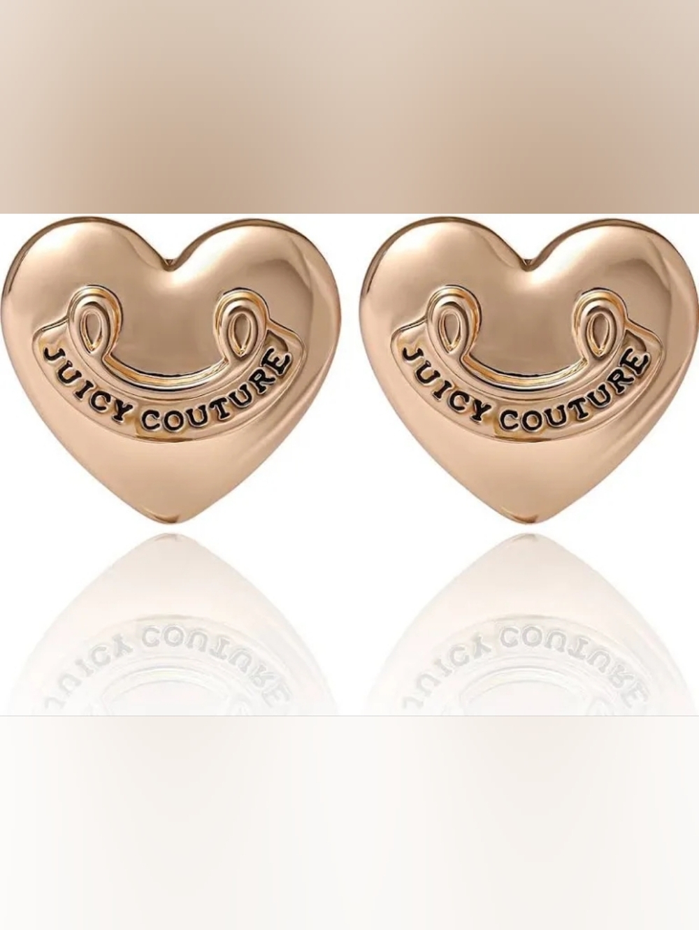 New! Juicy Couture Gold Heart Stud Earrings
